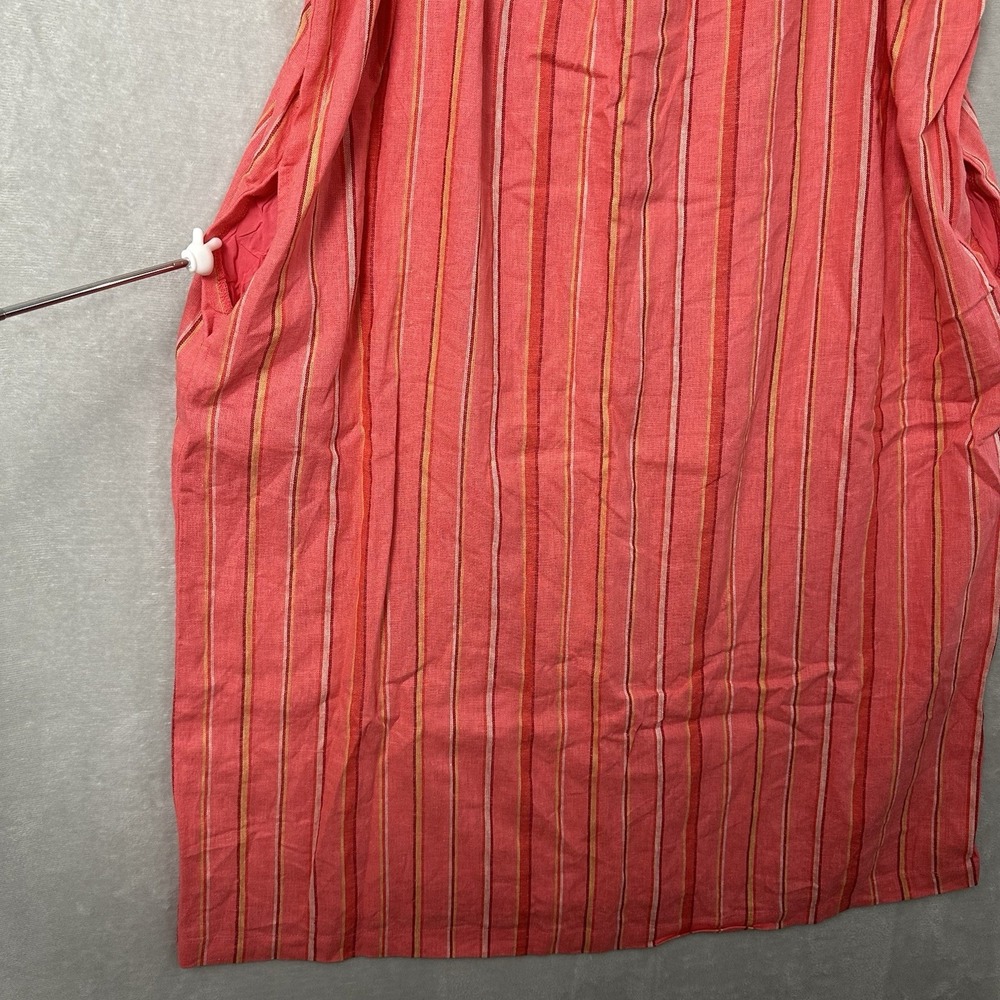 A New Day Women's XXL Dress‎ Pink Striped Sleeveless Shift Linen Blend New - Picture 5 of 14